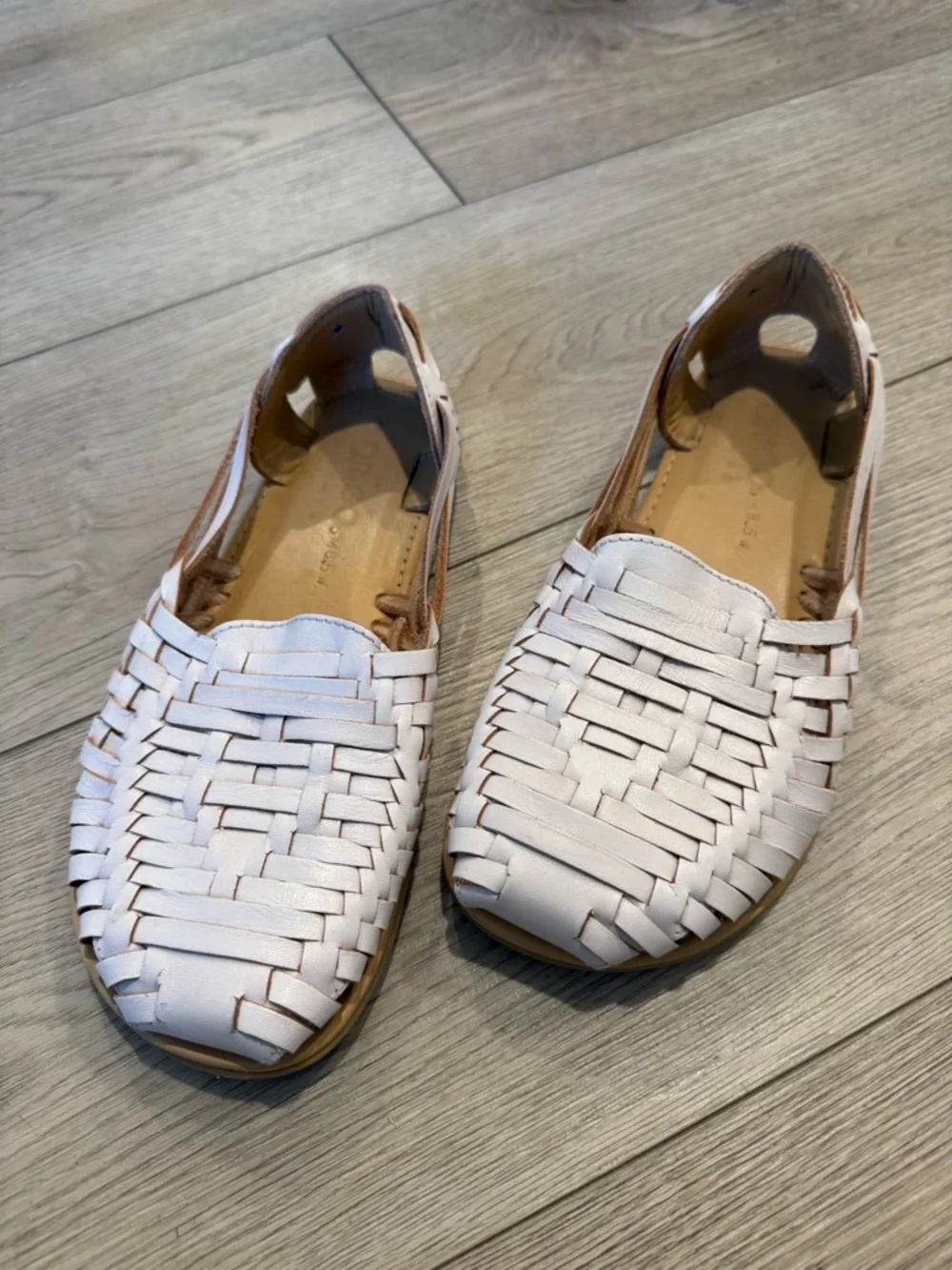 Origo Huarache Genuine Leather Barefoot Minimalist White Sandals women’s 6.5 - Picture 2 of 11